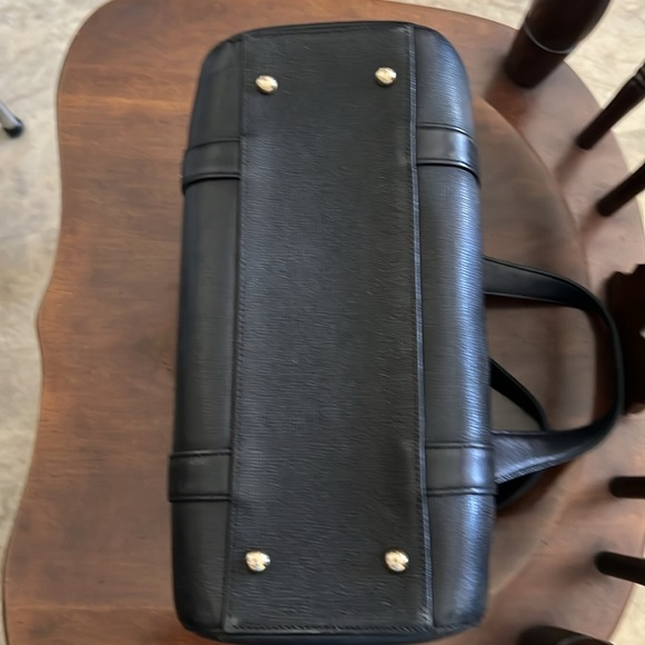 MCM Vintage Black Leather Boston Bag Satchel – Gold Hardware, Rare Style - Picture 4 of 7